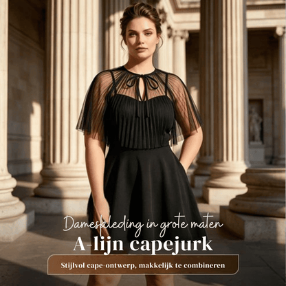 Maribel — Plus Size A-lijn Capejurk | 50% KORTING