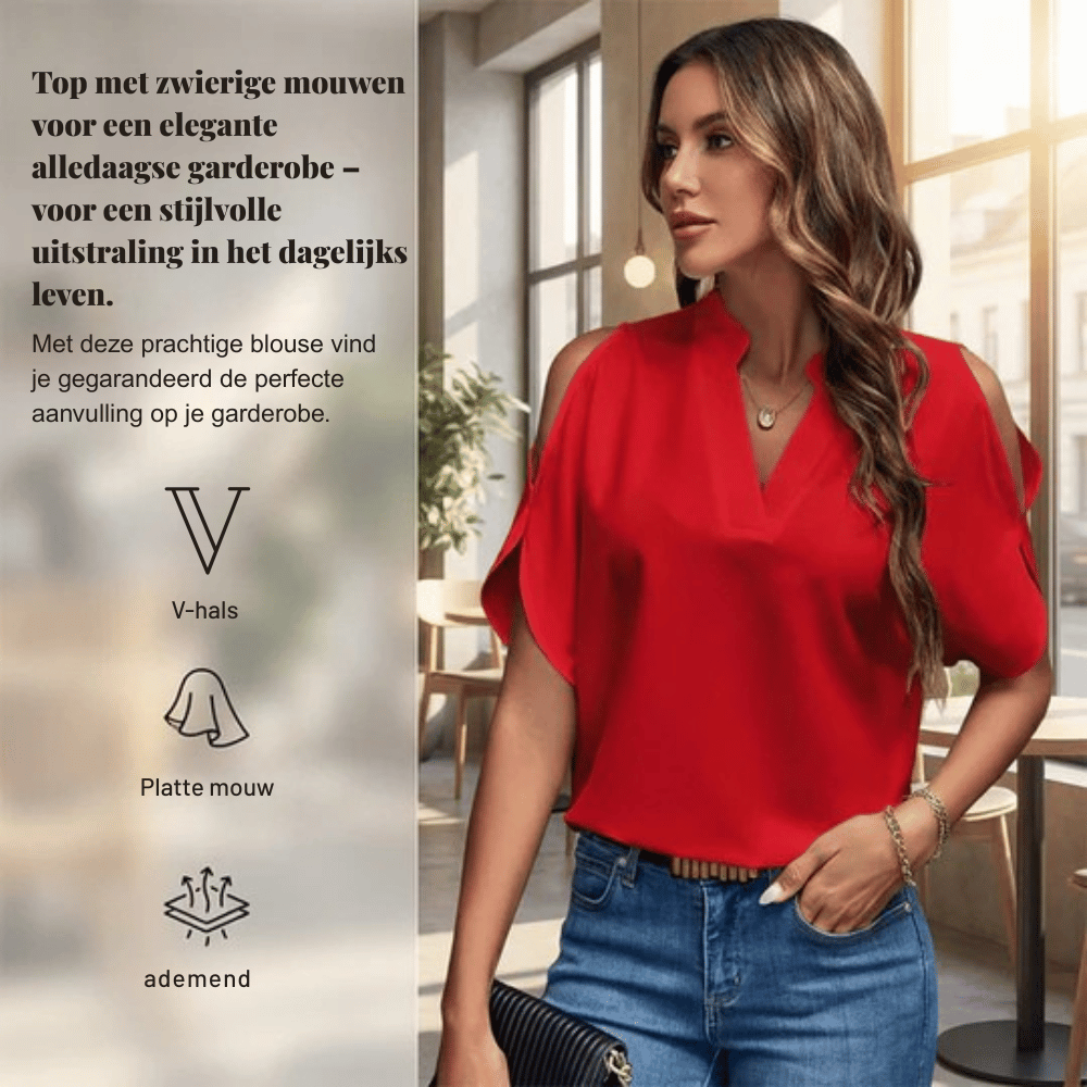 Celina — Leichtes Top mit V-Ausschnitt | 50% RABATT