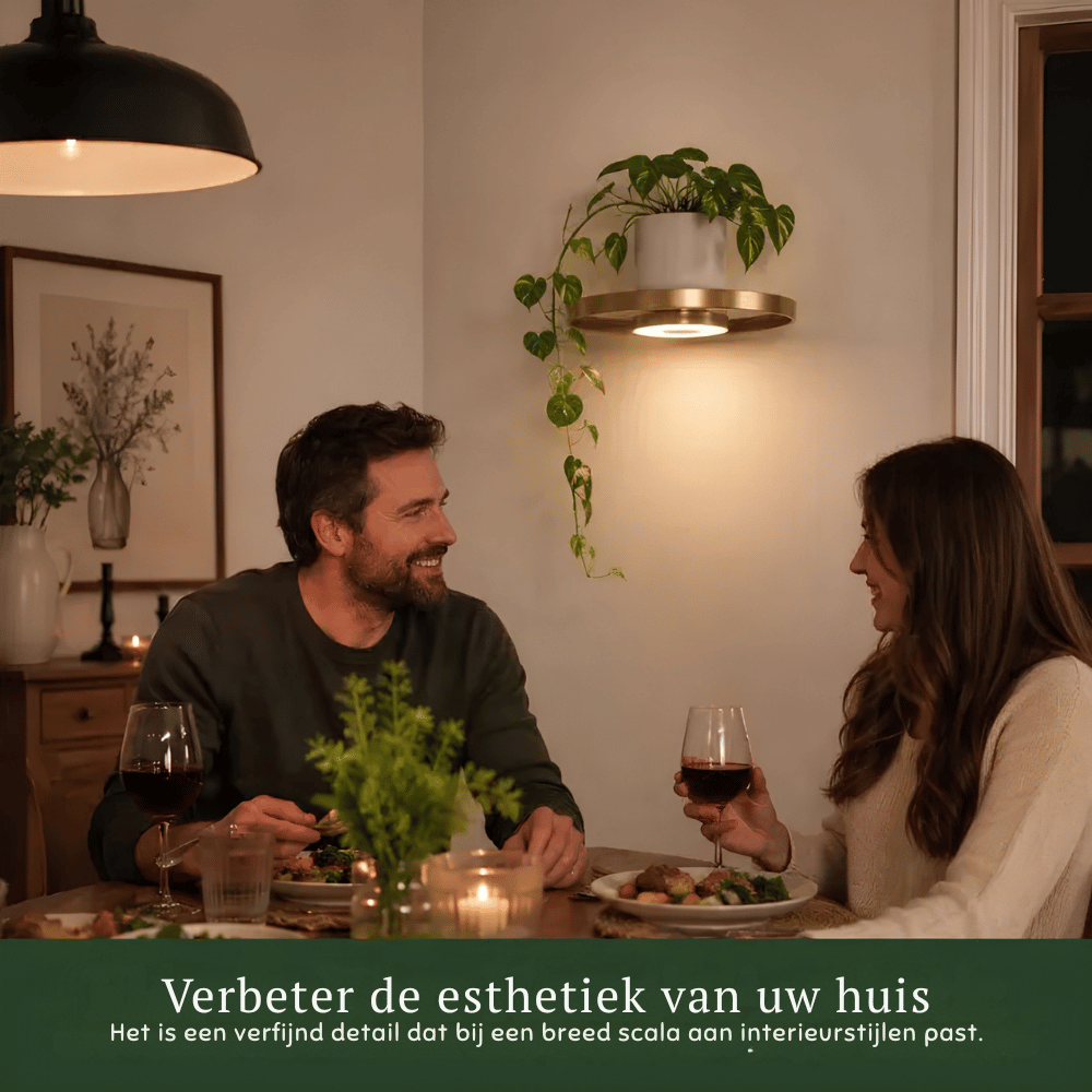 GlowingGold — LED Zwevend Plantenwandrek | 50% KORTING