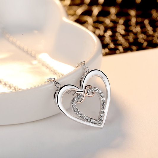 Twee harten Infinity ketting