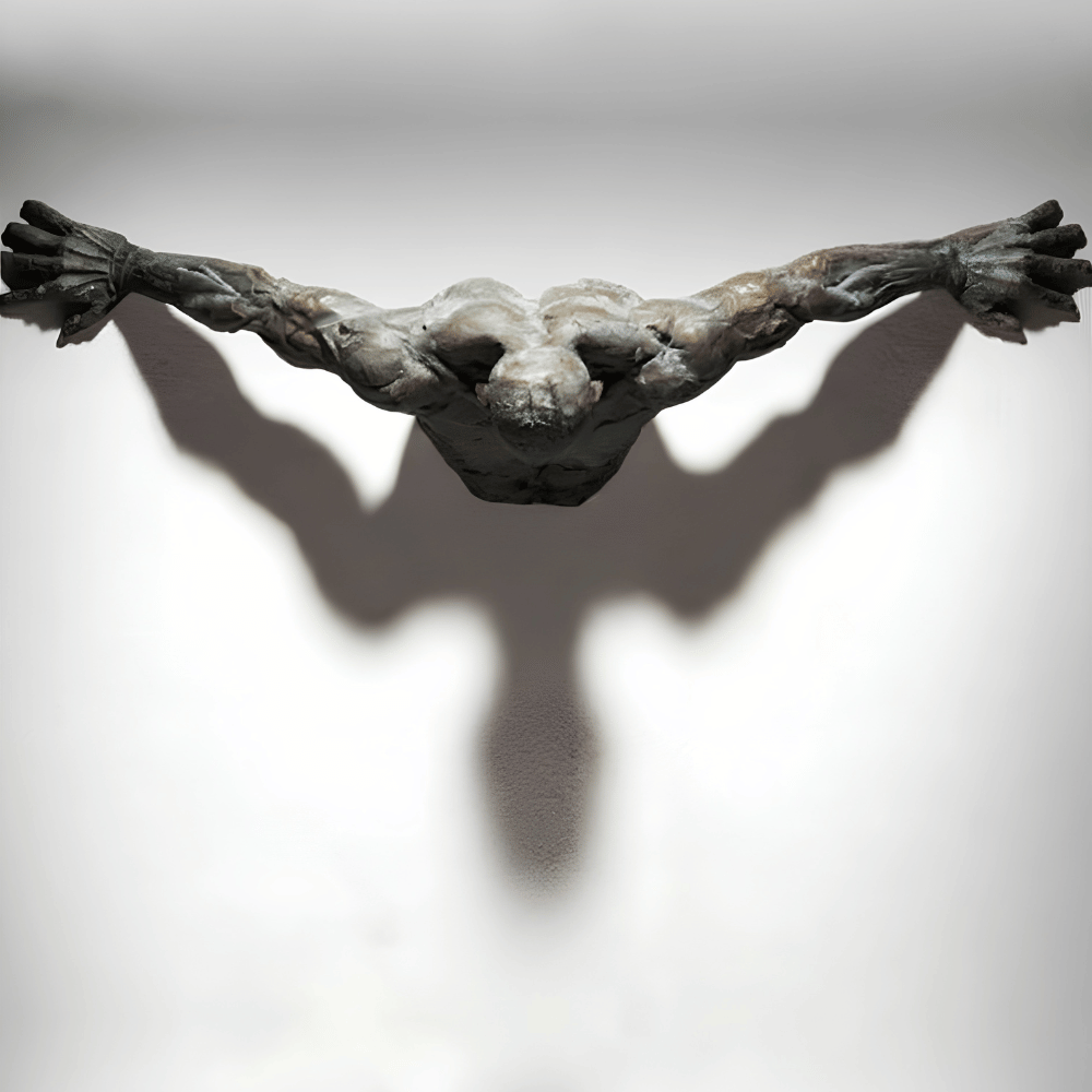 Kunst aan de muur sculptuur met ornament van hars | 1+1 GRATIS