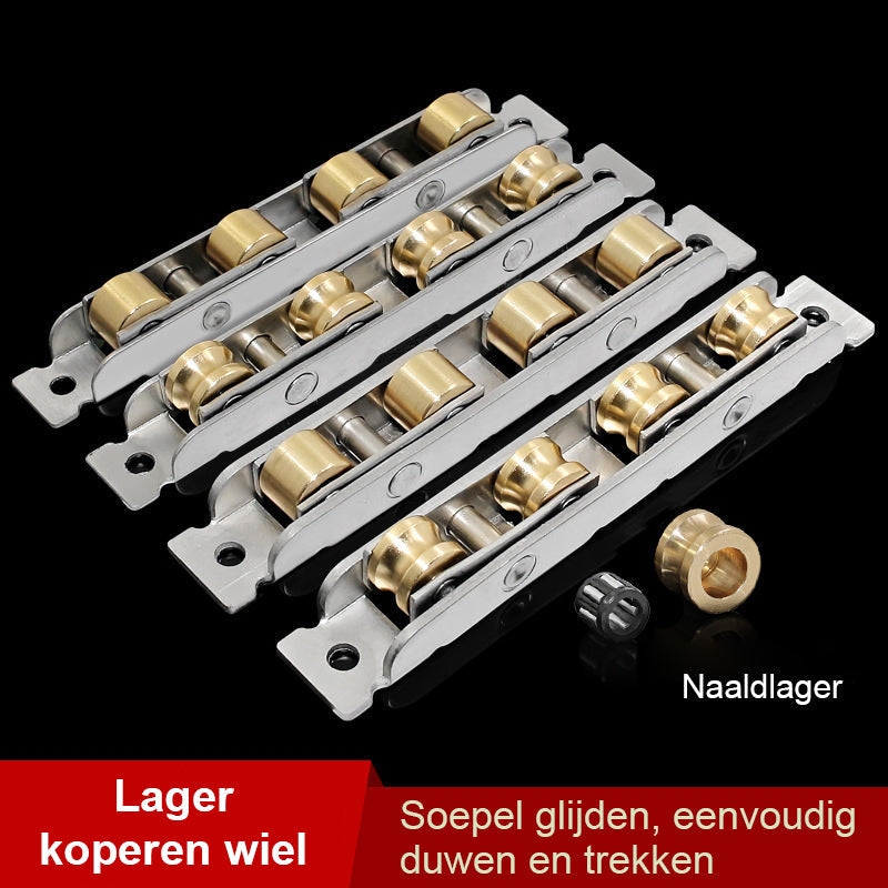 Poelie van roestvrij staal en koper (2 stuks)