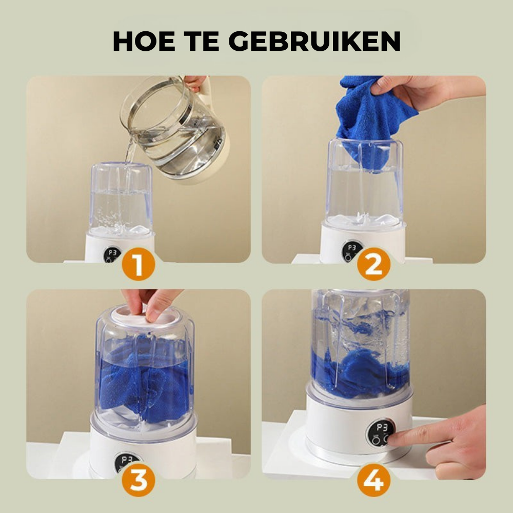 FlexiWash™ – Draadloze Mini-Wasmachine voor Onderweg | 50% KORTING