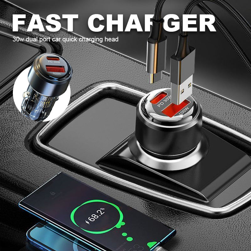 Dubbele snellaadaansluitingen van 30 W voor de auto