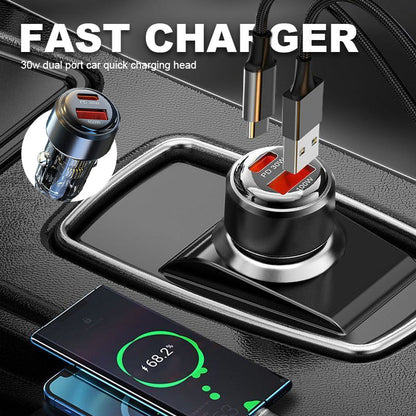 Dubbele snellaadaansluitingen van 30 W voor de auto