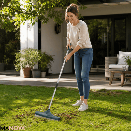 TurboSweep — Telescopische Hark voor Gazon & Tapijt | 50% KORTING