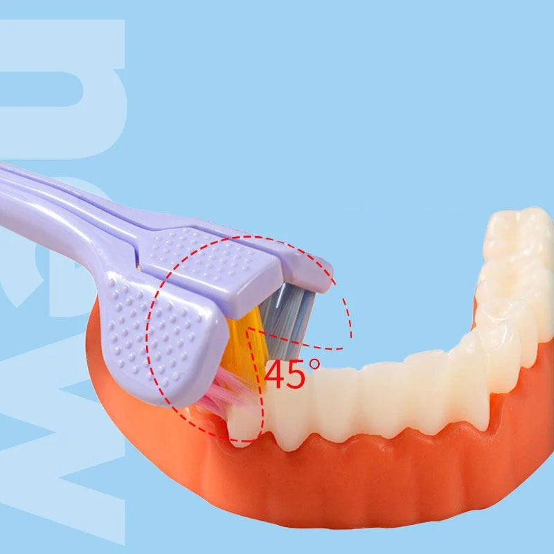 V-shaped Three-sided Toothbrush