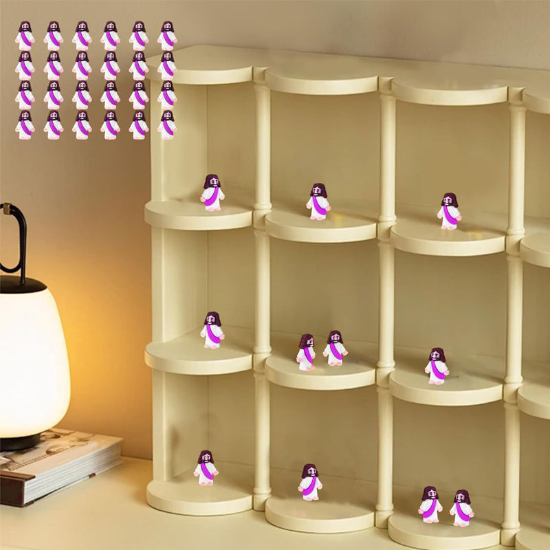 24 mini Jezusfiguurtjes voor paasdecoratie