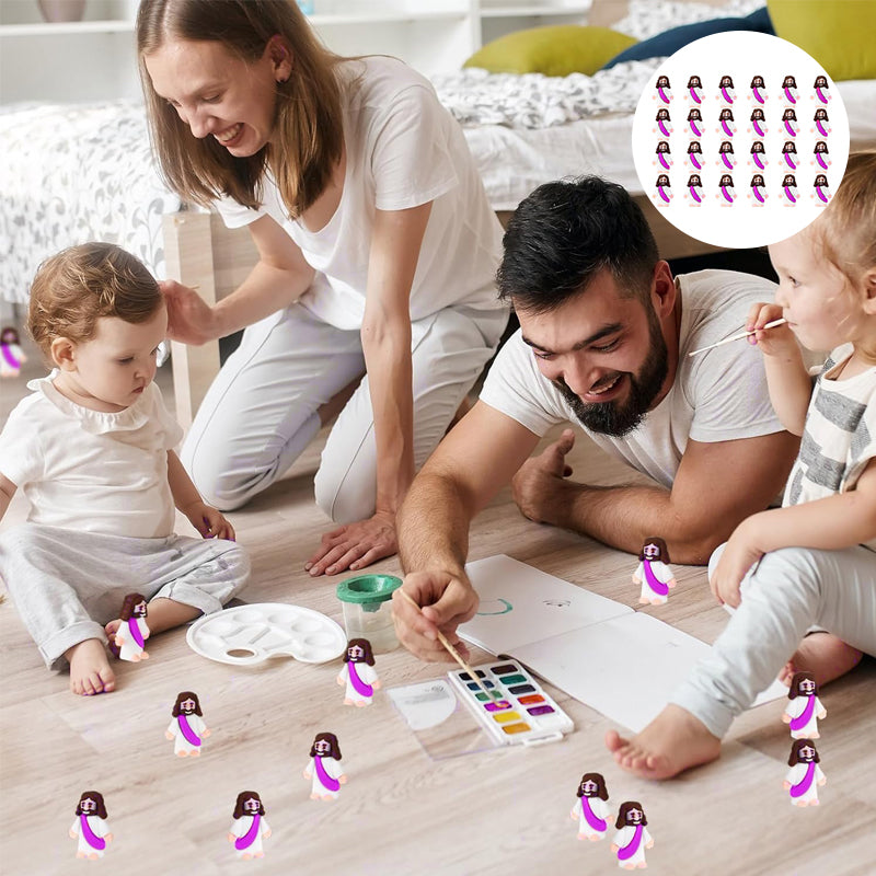 24 mini Jezusfiguurtjes voor paasdecoratie