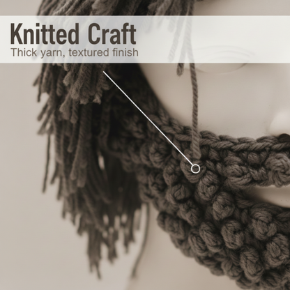 Ronan – Gebreide Muts met Pruik en Baard voor Warmte en Stijl