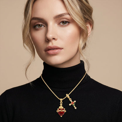 Amara – Dubbele Hanger Ketting met Goudkleurige Afwerking en Verstelbare Ketting