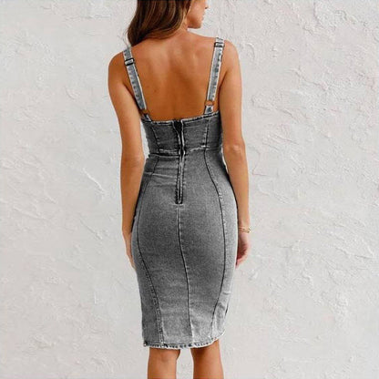 Angela – Denim Bodycon Jurk | 50% KORTING