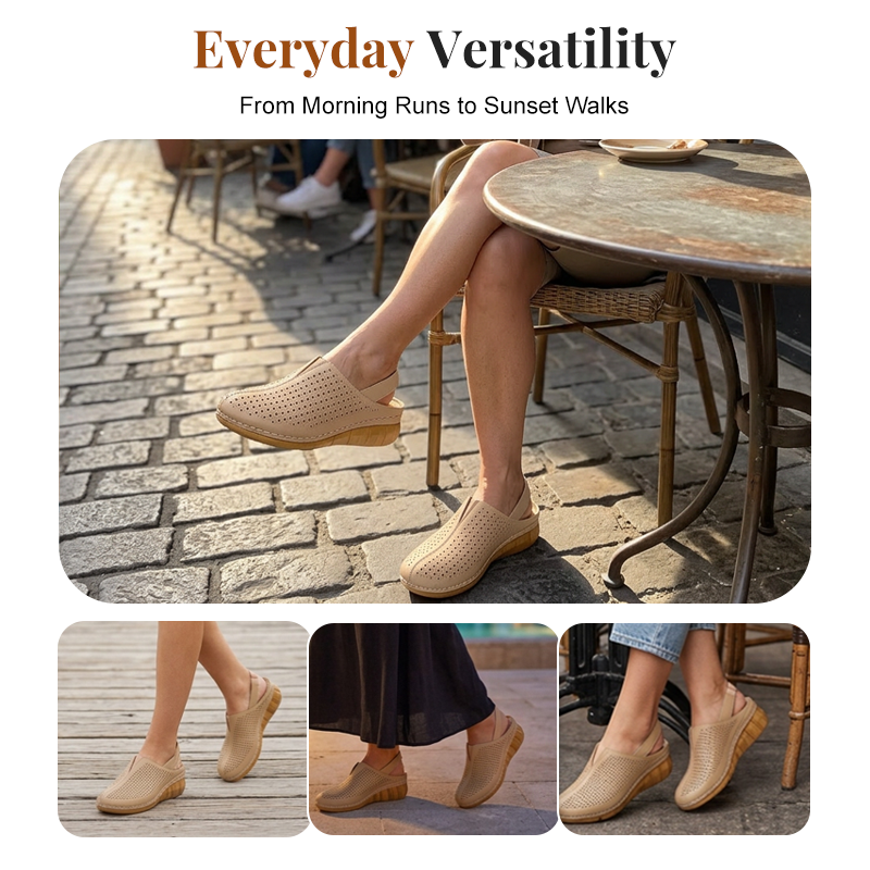 Ava – Geperforeerde Sleehak Sandalen met Bandjes voor Comfort de Hele Dag