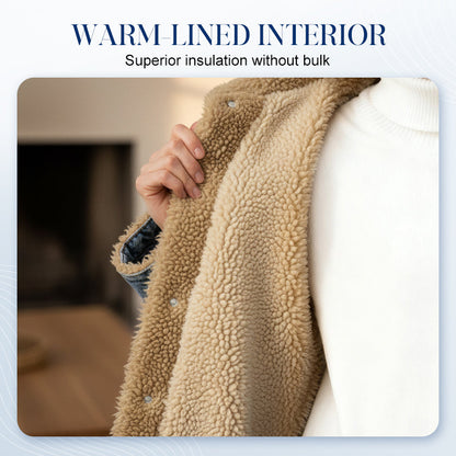 Lans – Warme, lange, gevoerde spijkerjas voor dames