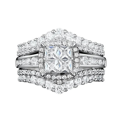 Juliana – Prinsesgeslepen Zirkonen Ring met Witgoud Look
