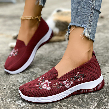Grace – Dames Ademende Bloemen Mesh Schoenen met Gevoerde Zool