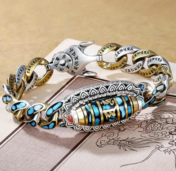 SoulEye™ Dzi kralenarmband - spirituele bescherming & innerlijke helderheid met het zes-teken mantra