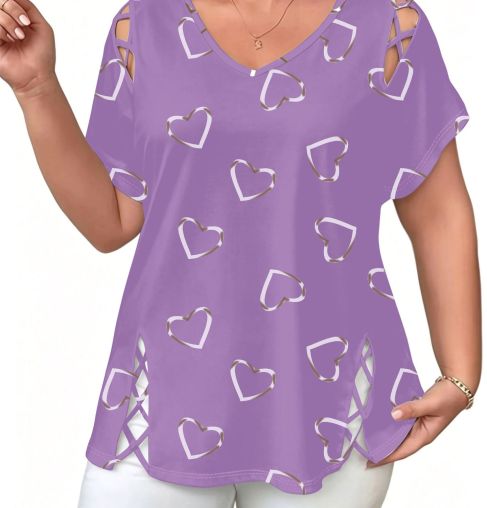 Mia – Dames ademend T-shirt met veterdetails aan de zijkanten