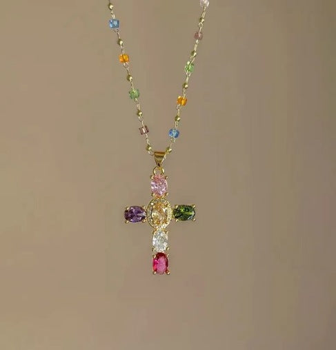 PrismAura Kruis Ketting — Ontsteek Directe Glamour