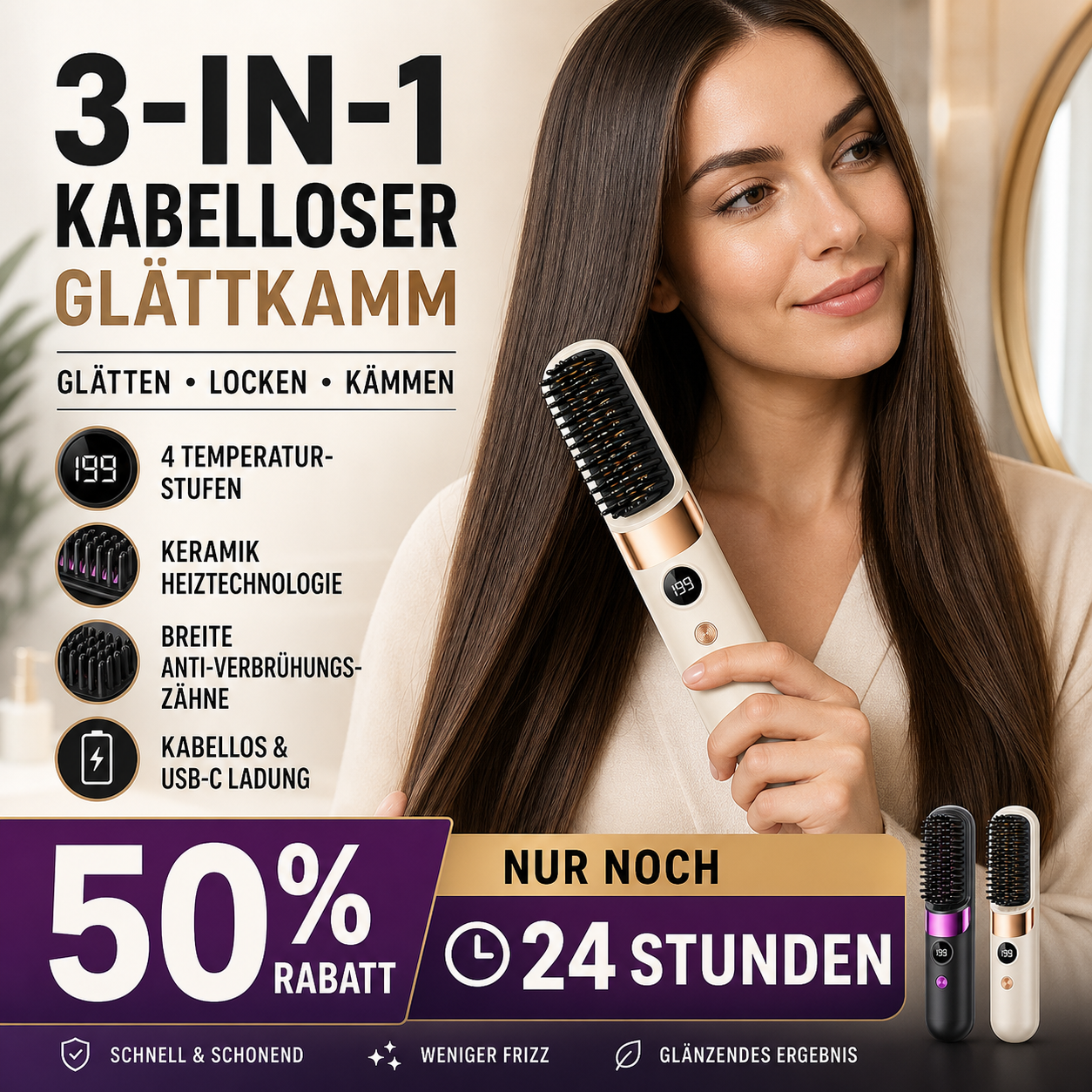 Draadloze 3-in-1 Styling Wonder – Moeiteloze schoonheid overal