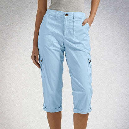 Heidi – Dames Capri Broek met Stretch en Praktische Zakjes