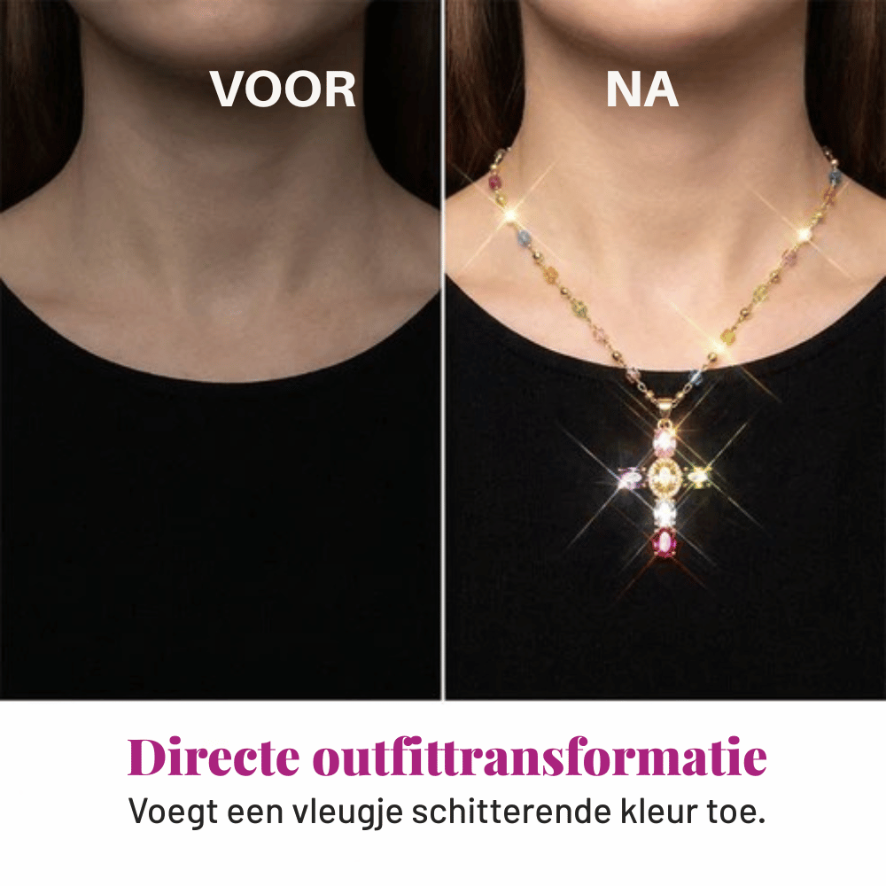 PrismAura — Stralende Kruis Halsketting | 1+1 GRATIS