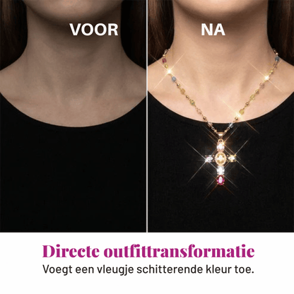 PrismAura — Stralende Kruis Halsketting | 1+1 GRATIS