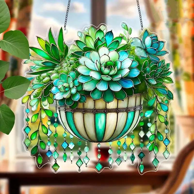 LeafGlow™ – Groene plantenhanger van acryl | 1+1 GRATIS