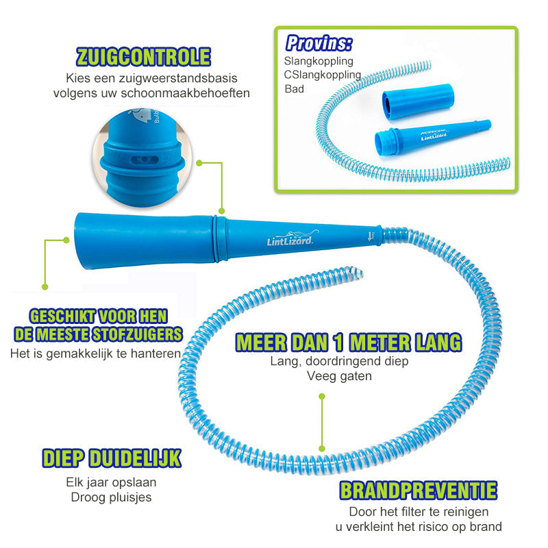 Ventilator van droger Stofzuigerslang schoon stof pluizen