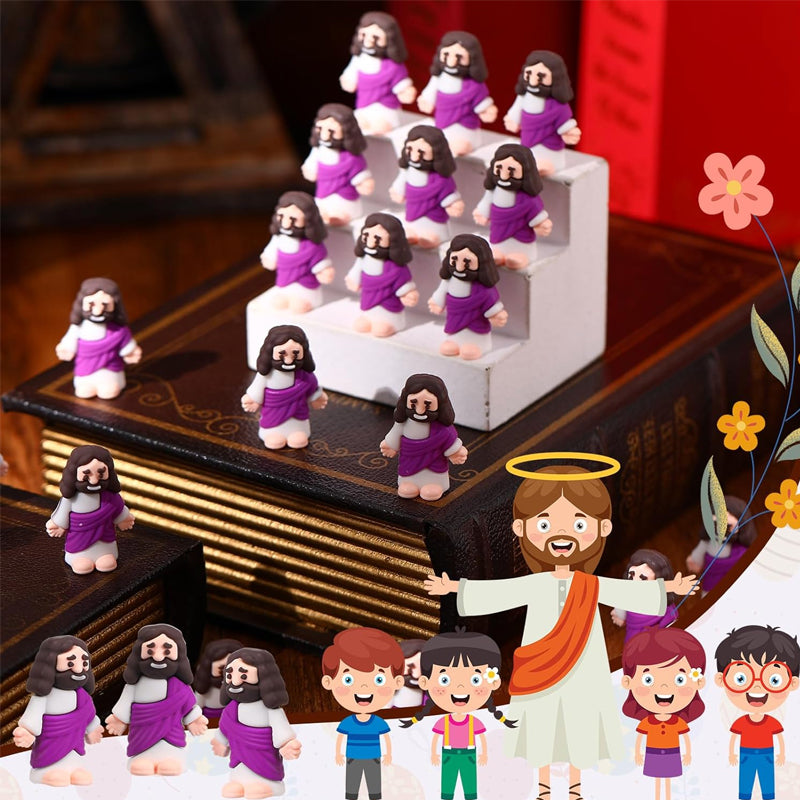 24 mini Jezusfiguurtjes voor paasdecoratie