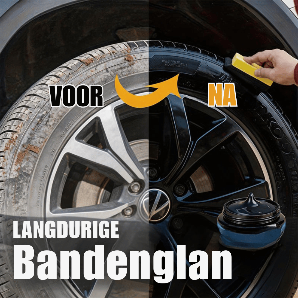 RadianceRevive — Kunststof & Banden Verzorgingscrème met Spons | 1+2 GRATIS