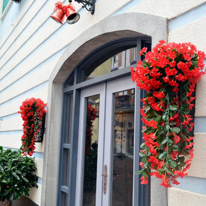 Simulation purple hanging basket