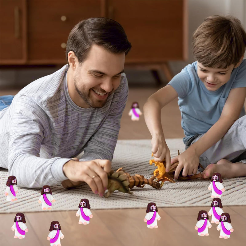 24 mini Jezusfiguurtjes voor paasdecoratie