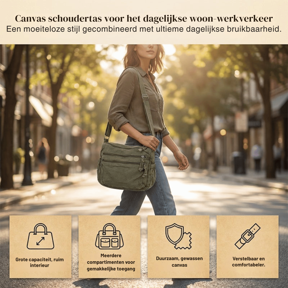 Sally — Casual Canvas Tas | 50% KORTING