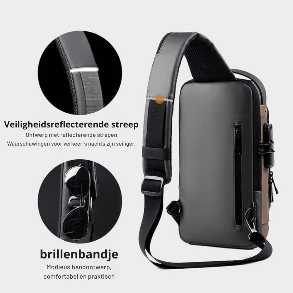 UrbanFortress — Diefstalbestendige Tas met USB | 50% KORTING
