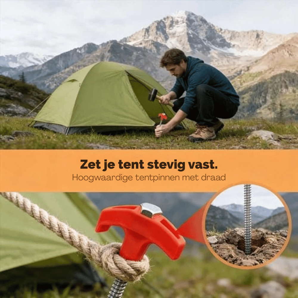 BlazeGrip — Stalen Tentharingen 5-delige set | 50% KORTING