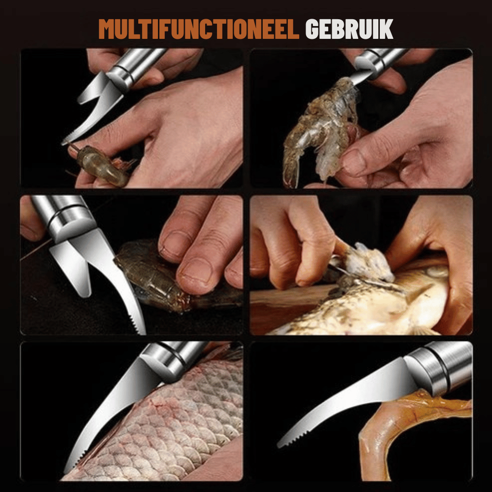 ShrimpPro — Roestvrij Garnalen Pel & Ontdarmmes Set van 5 stuks | 50% KORTING