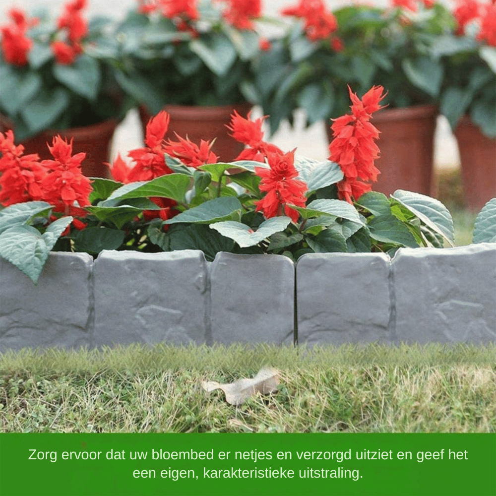 StoneEdge — 10 stuks Stijlvolle Gartenbegrenzing in Steenlook | 50% KORTING