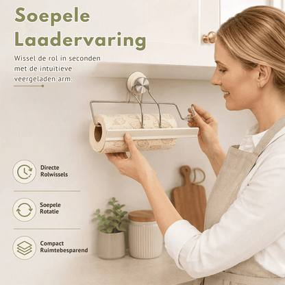 EffortEase — Zuignap Keukenrolhouder | 50% KORTING