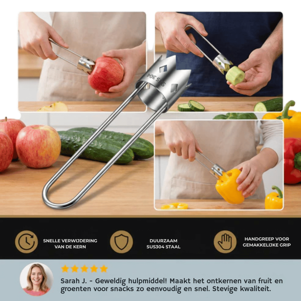 RVS CoreMaster — Moeiteloze Kernverwijderaar | 1+1 GRATIS