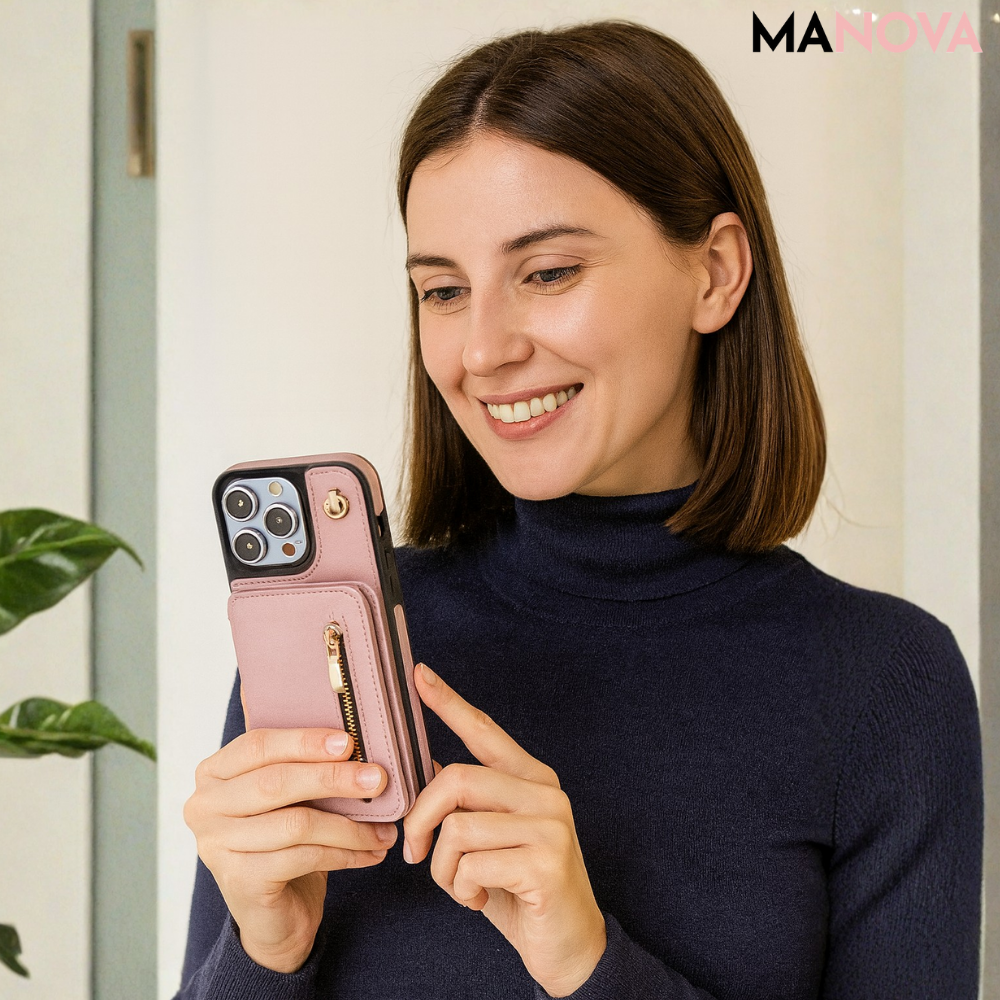 SafeCarry – PU-lederen RFID-beschermhoes met ritssluiting | 50% KORTING