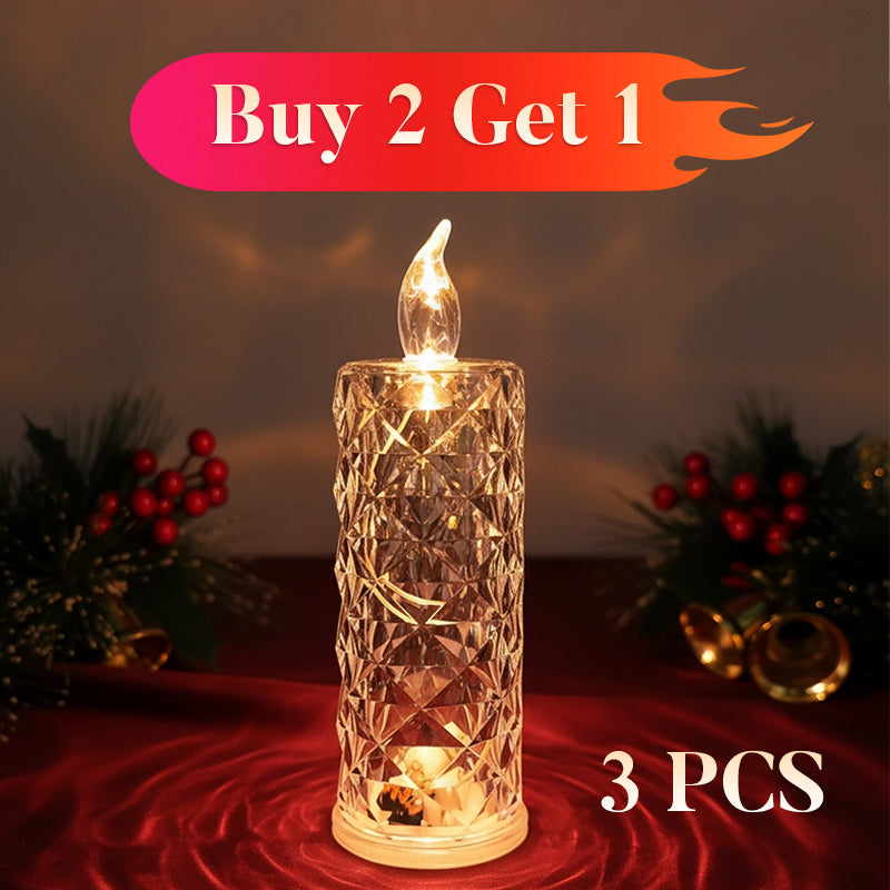 LumiGlow – LED Kristalkaars Lamp | 1+2 GRATIS