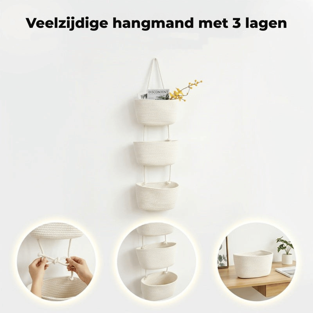 BohoShelf — Wandgemonteerde Touw Organizer | 50% KORTING