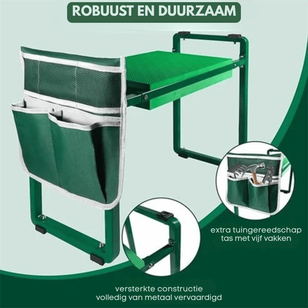 GardenEase — Opvouwbare Tuinkruk & Knielmat | 50% KORTING