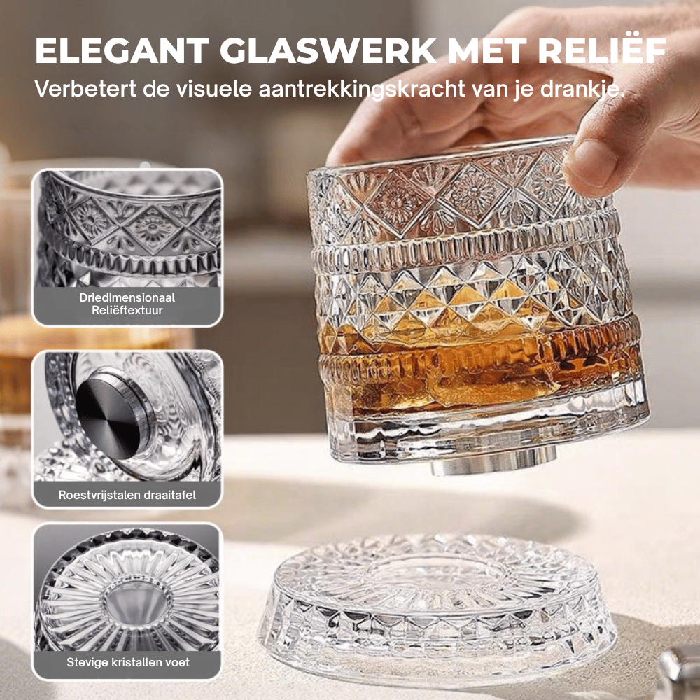 SpinMaster – Roterend Whiskeyglas 255ml | 1+1 GRATIS