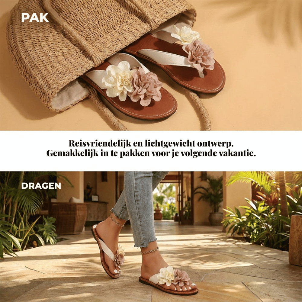 Mia — Lichtgewicht Bloemen Sandalen | 50% KORTING