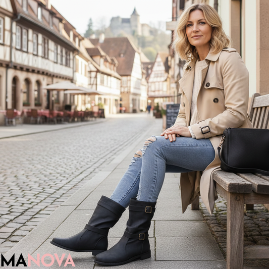 Melanie – Vintage Halfhoge Laars Met Gesp | 50% KORTING