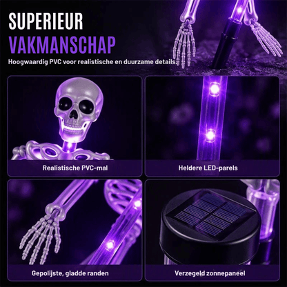GlowPhantom — Solar Skelet Halloween Grondspies-Lamp | 50% KORTING