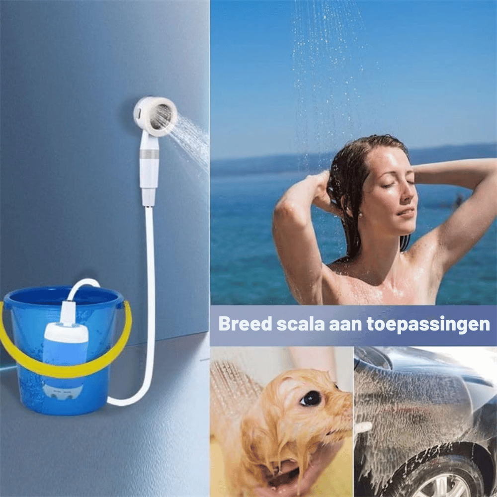 AquaFlow — Draagbare buitendouche | 50% KORTING