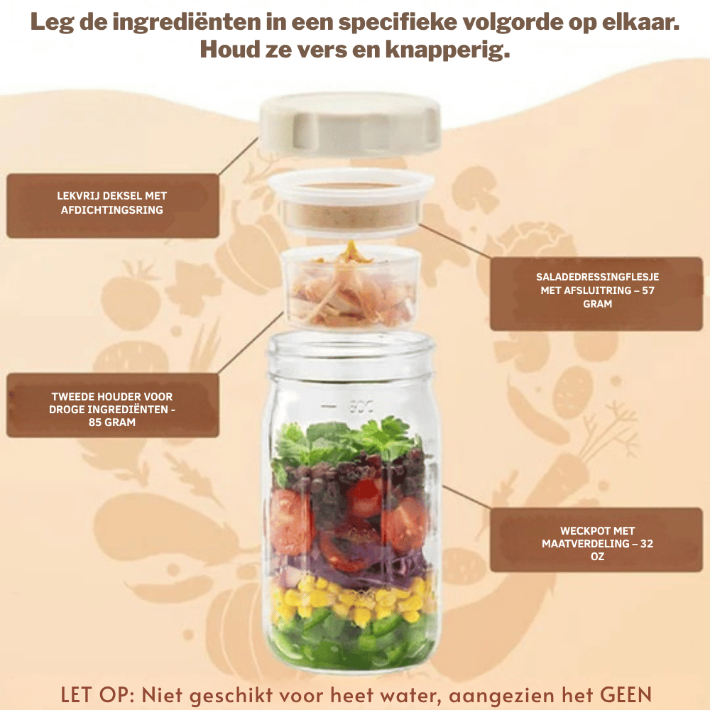 VividVessel – Frisse saladebox glas | 2+1 GRATIS